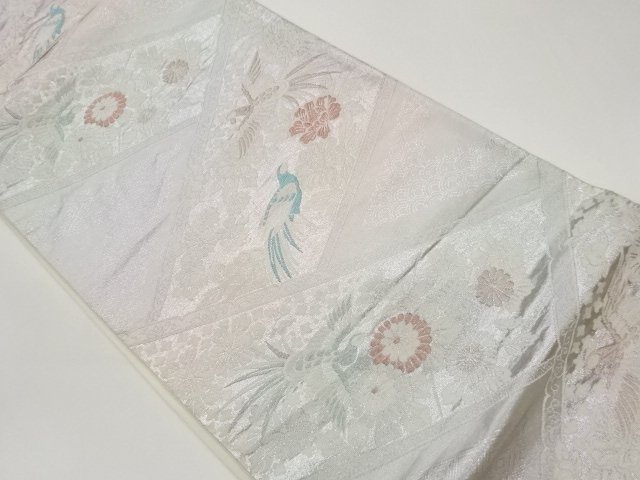 JAPANESE KIMONO / FUKURO OBI / WOVEN FLOWER & BIRD